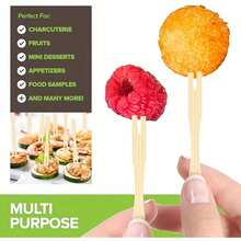 Que xiên cocktail bằng tre dùng một lần 3,5 inch, gỗ tự nhiên, không bụi, thích hợp cho tiệc cưới, tiệc tùng, sự kiện, đồ dùng tiệc | Thiết kế tối giản | Cấu trúc không bụi - Xem 1