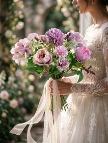1pc/3pcs Artificial Peony, Hydrangea, Mixed Flowers, Silk Fabric, Rose Buds, Suitable For Birthday Party, Celebration, Decoration, Wedding Bouquet, Bridal Bouquet, Home Decor, Restaurant, Bedroom, Windowsill, Vase Filler, Valentine's Day Gift, New Year Decoration, Outdoor Garden, Back To School - Multicolor - View 6