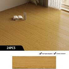 24pcs PVC Wood Grain Self-Adhesive Floor Tiles, Plastic Flooring For Home Renovation, Can Be Directly Laid On Cement Floor - 24pcs - View 11