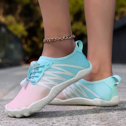 1 đôi giày đi nước ngoài trời cổ thấp màu chuyển sắc dành cho nữ, chống trượt, thích hợp cho lướt sóng, bãi biển, cắm trại, các hoạt động mùa hè.