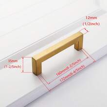 1 tay nắm tủ màu đen, tay nắm tủ bếp hình chữ T và hình vuông bằng thép không gỉ màu đen mờ, phụ kiện nội thất, tay nắm cửa tủ, tay nắm ngăn kéo tủ quần áo, tay nắm tủ. - Vàng - Xem 11