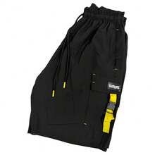 Men's Streetwear Cargo Shorts, Ripfire Techwear Tactel Fabric, With Buckle And Elastic Adjustment. - Màu vàng - Xem 1