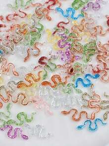 50/100/200pcs Mini Realistic Snake Models, Colorful Resin Animal Figurines Collectible Toys, DIY Decoration Material Set, Party Wedding Scene Decor (Mixed Colors) - Multicolor - View 3