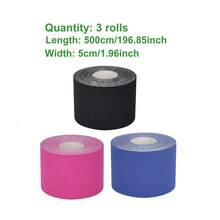 1 Roll Kinesiology Tape, Elastic Supportive Bandage For Muscle, Chest, Knee, Elbow, Fitness Sports Tape - Multicolor - View 36