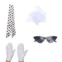 Bộ phụ kiện nữ phong cách cổ điển thập niên 40-50 (1/4/6 món), bao gồm khăn quàng cổ, kính mắt mèo, băng đô chấm bi và găng tay, phù hợp cho tiệc theo chủ đề thập niên 50, trang phục Halloween, lễ hội hóa trang, mặc hàng ngày và các sự kiện theo chủ đề. - Bộ đồ cổ điển - Xem 20