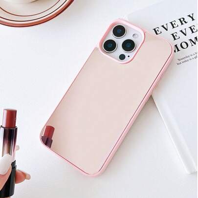 1个极简闪亮大镜面软触舒适二合一手机保护壳，兼容 17 Pro Max、16 Pro Max、15、14 Pro、13、12、11系列。软边设计，易于安装；镜面方便补妆；适合女孩和女士；时尚简约风格手机壳。