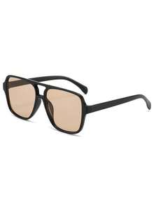 时尚轻便的双光束眼镜，男女皆宜，大镜框，休闲设计，蟾蜍形状，高端质感，防晒，飞行员风格时尚眼镜。 - 彩色 - 查看 8