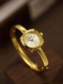 Đồng hồ nữ dây vàng, máy quartz, thiết kế tối giản tinh tế, phù hợp để đeo hàng ngày hoặc làm quà tặng. - Vàng - Xem 2