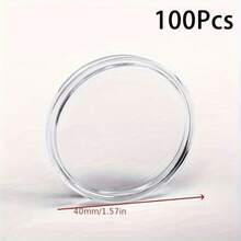 耐用透明硬币收藏盒，密封防潮防氧化，高透明度塑料硬币保护盒，月牙形开口设计，方便取用 - 透明色 - 查看 18