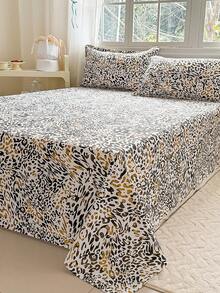 Set Sprei Motif Bunga 3 Buah (Termasuk Sarung Bantal, Tidak Termasuk Isi Bantal) Sprei & Selimut Bermotif Kain Poliester, Dapat Dicuci, Lembut & Tahan Lama, Cocok Untuk Kamar Tidur Atau Kamar Tamu, Perlengkapan Tempat Tidur Rumah Minimalis Modern - Kekuatan harimau - View 2