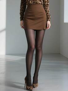 Women's Ultra Sheer Black Tights - High-Stretch Silky Smooth & See-Through, Invisible Feel Leggings For Everyday Chic, Date Nights & Office Wear - Black - View 1