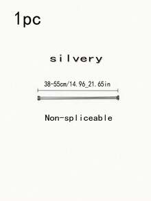 1pc Stainless Steel Telescopic Shower Curtain Rod, No Drilling Required, Curtain Rod, Closet Rod, Tension Rod, Clothes Drying Rod, Suitable For Bathroom, Living Room, Balcony, Partition, Door Curtain, Kitchen, Bathroom Accessories - Telescopic Pole - View 13
