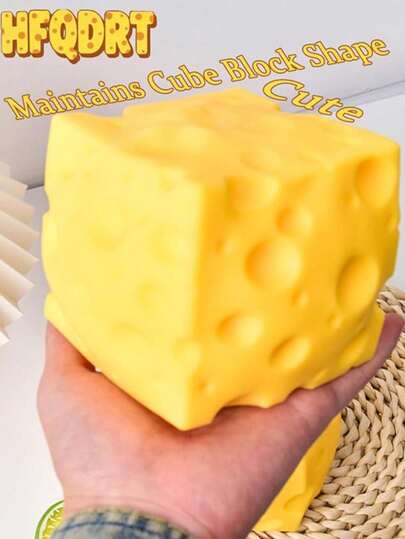 1pc Large Soft Squeeze Cheese Block, Adult Gag Gift, Adult Stress Relief Sensory Toy - Sunshine Entertainment