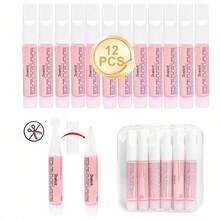 12支装专业美甲胶水套装，适用于指甲板、亚克力指甲板、按压式美甲片 - 大容量、超强粘性、快干持久、易于开启 - 粉色 - 查看 8