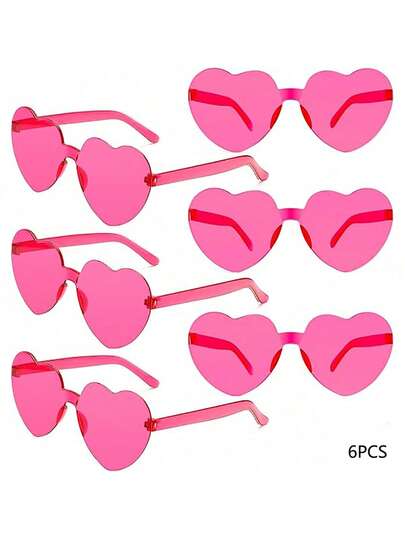 Gafas de fiesta con forma de corazón, sin marco, de colores llamativos, de colores neón, con forma de corazón, gafas retro hippie con forma de corazón, gafas de disfraz retro, colores mágicos, gafas de fiesta, gafas de disfraz retro, set de regalo de gafas transparentes de colores con forma de corazón, decoración navideña, regalo de Navidad, decoración navideña