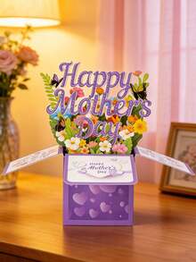 A 3d Pop-Up Greeting Card For Mother's Day,Mother's Day Creative Blessing 3d Card, Perfect As A Gift For Mom,,Spring Garden Party, Mother's Day, Independence Day, Interior Decoration ,Advanced Goddess Festival Card,Mother's Day Gift - Multicolor - View 3