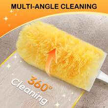 30pcs Replacement Dusting Refills, Compatible With Dusters Cleaning, Includes 1 Handle Disposable Dusting Refills, 360 Dusting Duster Cleaning Kit For Ceiling Fans, Blinds, Furniture - Orange Color - View 5