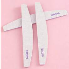 10 件装专业半月形指甲锉，180/240 目，美甲用品，美甲工具，美甲艺术工具，指甲，美甲工具（用于修整）。 - 灰色 - 查看 2