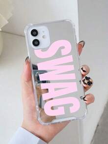 Vintage SWAG Letter Print Shockproof Mirror Phone Case Compatible With IPhone 13/11/17/17pro/16/14/15/15pro/15 Plus/15 Promax/7plus/8plus/X/Xs Max/Xr/11pro/12pro/13pro/14pro/12mini/13mini/11promax/12promax/13promax/14promax/14plus/17pro Max/17Air/6/6s Plus/7/8/16Pro/16plus/16promax/Se2/17promax And Galaxy/A54/A14/A12/A13/A15/A32/A33/A24/A52S/S20/S21/S22/S23/S24/S23Plus/S24ultra/S25/A15/A33/A23/S26/S26+/S26ultra - 款式1(1件) - 查看 5