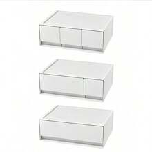 1-3pcs Multi-Layer Stackable Plastic Storage Box, Suitable For Room, Living Room, Bathroom, Dorm, Drawer, Customizable Jewelry Display Box - White - View 14