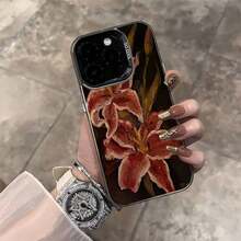 Vintage Oil Painting Lily Flower Pattern TPU Phone Case Compatible With Apple 16 PROMAX, 15 PROMAX, 14, 16 PLUS, 15, 13P, 12, 11, X, XR, XS MAX, Silicone Shockproof Colorful Acrylic Protective Cover, Compatible With Samsung Series,Easter Gift,Stay On  With A Variety Of Styles To Make Your Phone The Center Of Attentio - Color1 - View 3