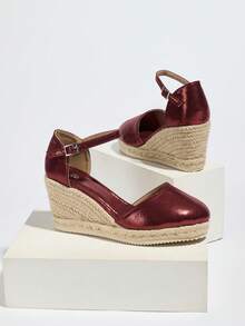 Women's Platform Wedge Sandals, Elegant High Heel Peep Toe Beach Shoes For Summer - Purple - View 4