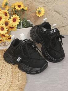 Giày thể thao trẻ em unisex thời trang tối giản, thoải mái, đế mềm, thoáng khí. - màu đen - Xem 5