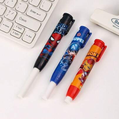 1/12 قلم بالون متعدد الألوان قابل للسحب بتصميم أبطال خارقين كرتونيين، قلم ضغط 10 في 1 جميل للأطفال، قرطاسية كاواييي للمدرسة والمكتب، قلم هدية جديدة للطلاب، هدايا للأولاد، لوازم العودة إلى المدرسة