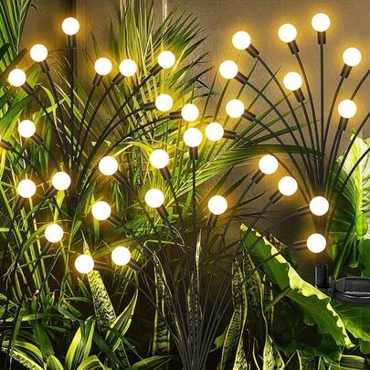 Solar Garden Decor Lights Outdoor, 12/ 8LED Solar Firefly Lights, Solar Swaying Lights Firefly Lights For Yard Patio Pathway Plant Decoration, Garden Lights Solar Powered