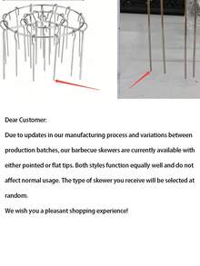 一套不锈钢烤架+烤串,烧烤套装,空气炸锅烤架套装,不锈钢圆形烤架,空气炸锅,烤箱,烤架,烤串,厨房用品,烹饪,适用于肉类、鱼类、蔬菜、水果,节日派对,聚会,礼品 - 彩色 - 查看 7