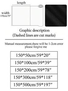 1pc Black Solid Polyester Fabric, Sold By The Meter - Black - View 2