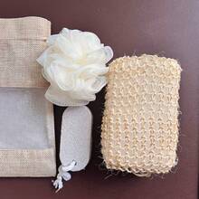 三件套沐浴清洁套装，包含足部磨砂器、沐浴海绵、沐浴球、肌肤清洁浴室配件，以及超柔软可爱的沐浴球 - 多色 - 查看 11