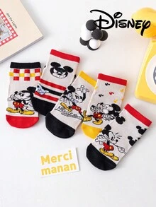 Disney 10/5 双装迪士尼儿童夏季网眼袜可爱公主中筒卡通透气男女童校袜 - 彩色 - 查看 3