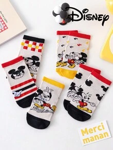 Disney 10/5 双装迪士尼儿童夏季网眼袜可爱公主中筒卡通透气男女童校袜 - 彩色 - 查看 4