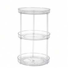 1个360°旋转化妆品收纳盒，大容量透明梳妆台收纳盒，可收纳化妆品、珠宝和杂物 - 無色 - 查看 11