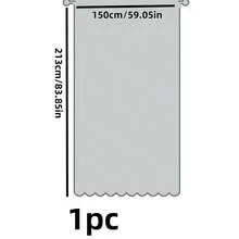 1pc 7ft/8ft/10ft Solid Color Sheer Curtain, Modern Minimalist Polyester Transparent Curtain, Suitable For Bedroom, Living Room, Balcony Window Decor, No Drilling Required For Installation, Room Divider Screen, Home Decor, Curtain Panel, Shower Curtain, Decorative Hanging, Also Suitable For Wedding Party Decor, Backdrop Decor, DIY Decor For Birthday And Various Festivals - White - View 7