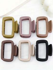 3 piezas de pinzas de pelo cuadradas mate de color aleatorio - Pinzas de pelo rectangulares simples, adecuadas para recogidos, semi-recogidos y uso diario casual. Accesorios de pelo duraderos y antideslizantes, diseñados para niñas, herramientas de soporte para el cabello, pinzas de agarre estable. - Multicolor - Ver 6