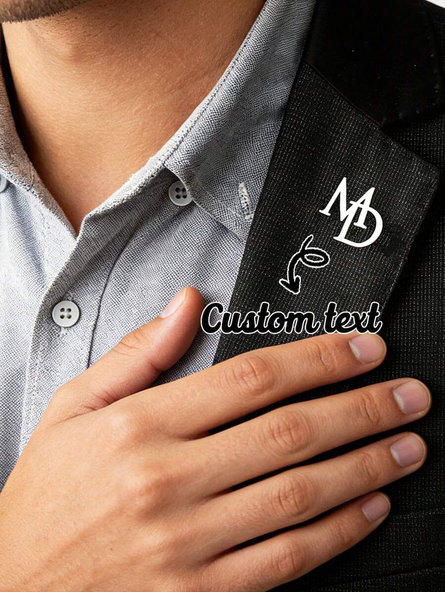 Personalized Name Badge Pin Custom Men Couple Christmas Gift Brooch Accessories Custom Nameplate Jewelry Birthday Gift Men Wedding