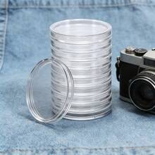 耐用透明硬币收藏盒，密封防潮防氧化，高透明度塑料硬币保护盒，月牙形开口设计，方便取用 - 透明色 - 查看 7