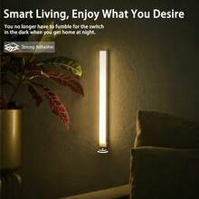 1 pièce Barre lumineuse à détecteur de mouvement LED, détection à 120°, blanc froid/blanc chaud, adsorption magnétique sans perçage, chargement Type-C 300 mAh, lumière pour armoire, couloir, 10/20/30/50 cm - Bande lumineuse à détecteur de mouvement - Voir 8