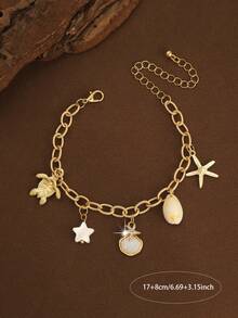 1件装度假风海星海洋系列手链，小众优雅高端百搭日常佩戴 - 彩色 - 查看 5