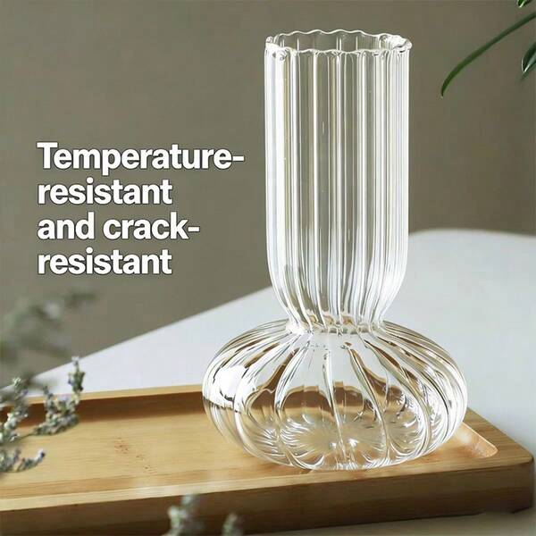 1 Stück moderne mehrfarbige Glasvase, geeignet für Wohnzimmer, Schlafzimmer, Büro, Hydrokultur Blumenarrangement, Kristallvase für elegante Dekoration