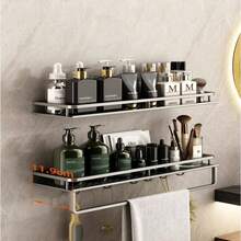 Aluminum Alloy Kitchen/Bathroom/Balcony Storage Rack, Waterproof & Rust-Proof, Bottle & Jar Organizer, Space-Saving, Two Installation Methods, No Drilling Required - A - View 8