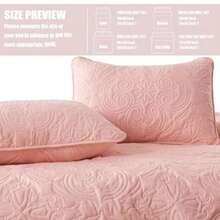 Quilts Queen Size Bedding Set with 2 Pillow Shams Lightweight Blush Pink Full Queen Quilt Bedspread with Vintage Damask Pattern Soft Bedspreads Coverlets for All Seasons - Rosa rubor - Ver 7