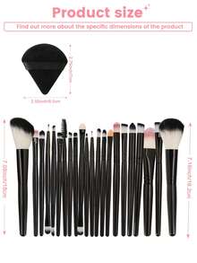 24PCS Makeup Tools Set Including:22PCS Makeup Brush Set+2PCS Triangle Powder Puffs,All-In-One & Beginner-Friendly | Travel-Ready & Gift-Ready | Perfect For Newbies/Her - Multicolor - View 8