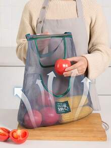 1 chiếc giá đựng túi rác nhà bếp, túi đựng túi rác bằng nhựa dung tích lớn gắn tường có khóa dán. - Màu be - Xem 6