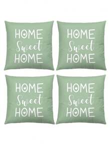 Bộ 1/2/4 vỏ gối vuông in họa tiết nhà cửa, vỏ gối họa tiết gia đình (không bao gồm ruột gối), chất liệu thân thiện với da, đồ dùng phòng ngủ, phù hợp cho phòng khách, phòng ngủ, ghế sofa, xe hơi, mọi mùa, quà tặng ngày lễ. - Nhiều màu - Xem 6