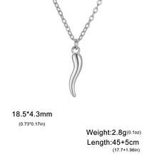 TEAMER 1 chiếc mặt dây chuyền hình quả ớt bằng thép không gỉ, họa tiết 3D, món quà sáng tạo dành cho bạn bè. - Chuỗi đơn giản - Xem 8