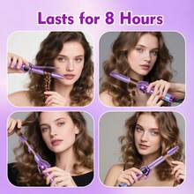 HATTEKER 1pc European Plug Curling Iron, Home Hair Curler, Bangs Curling Styling Tool - Purple - View 8