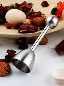 Stainless Steel Boiled Egg Topper Cutter, Tap To Open, Multifunctional Egg Cracker/Separator, Kitchen Tool - Multicolor - View 5